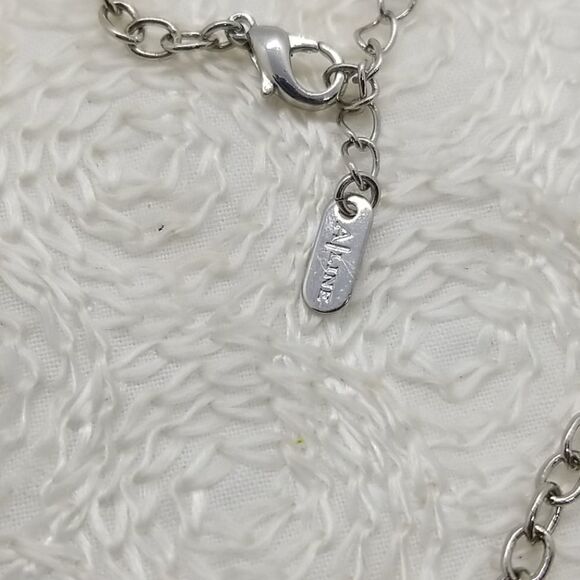 ALine Y Necklace Silver Drop Brown Blue Beaded Necklace - Picture 6 of 9